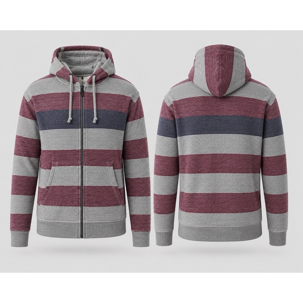 Trinity Collective Men's Full Zip Hooded Striped Hoodie w/ Pockets  XL